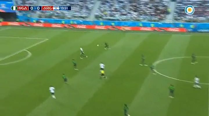 El gol de Messi que marcó el 1-0 de Argentina contra Nigeria - Fuente: Tv Pública