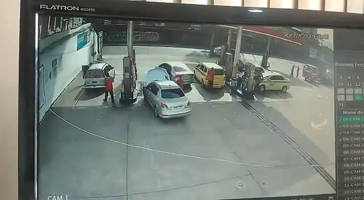 Paró a cargar gas y explotó su auto en una estación de servicio de Rio de Janeiro