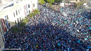 Los festejos de los hinchas de Belgrano tras la vuelta a Primera
