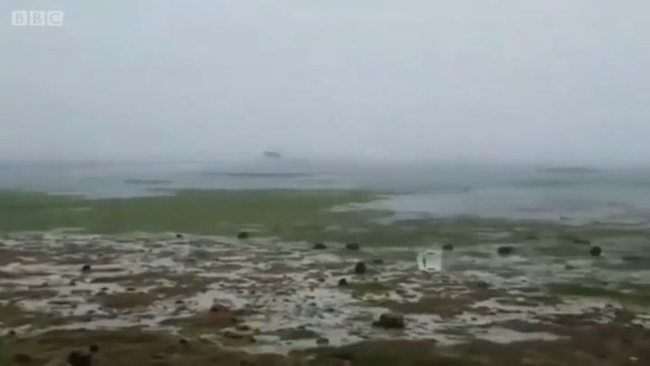 La bahía de Key Largo, en Florida, se quedó vacía al paso del huracán Irma