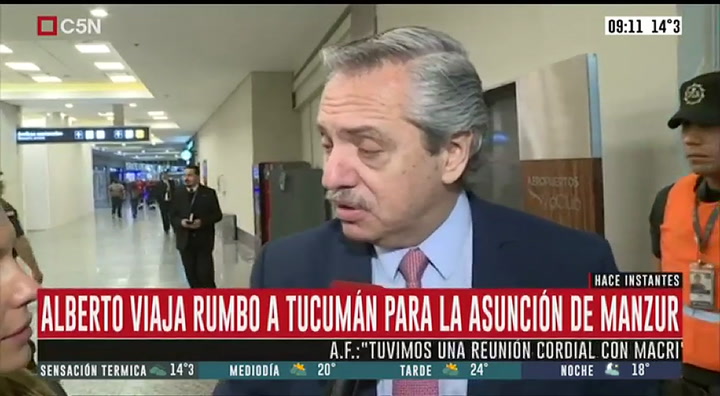 Alberto Fernández habló sobre su reunión con Macri: 'Expresamos la voluntad de que todo sea tranquilo' - Gentileza: C5N 