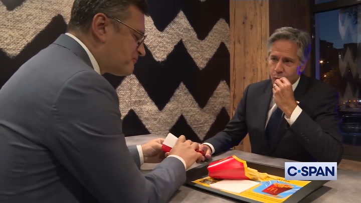 Secretary Blinkin shares McDonald's with Ukraine's foreign affairs minister