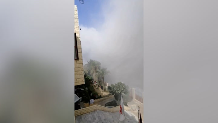Israel-Hamas: Plumes of smoke surround hospital in Gaza