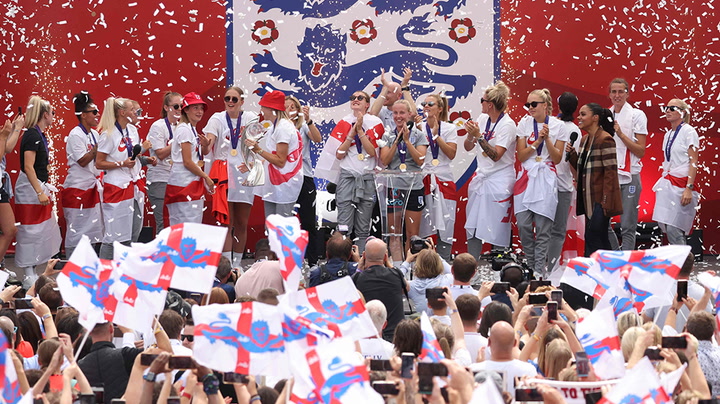 England celebrate Euro 2022 success with Trafalgar Square party