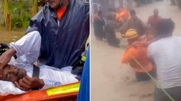Blind man carried out of flooded home as deadly storm brings torrential rain