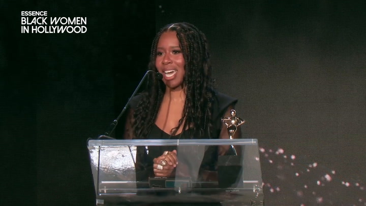 Onyx Collective President Tara Duncan accepting 'Essence Black Women in Hollywood' honors