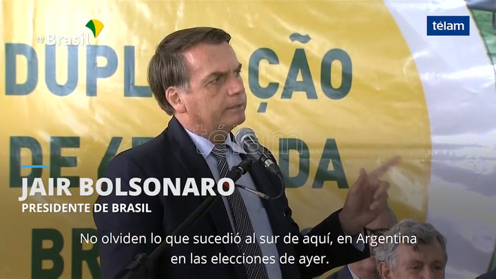 Bolsonaro habló de las elecciones en Argentina - Fuente: télam