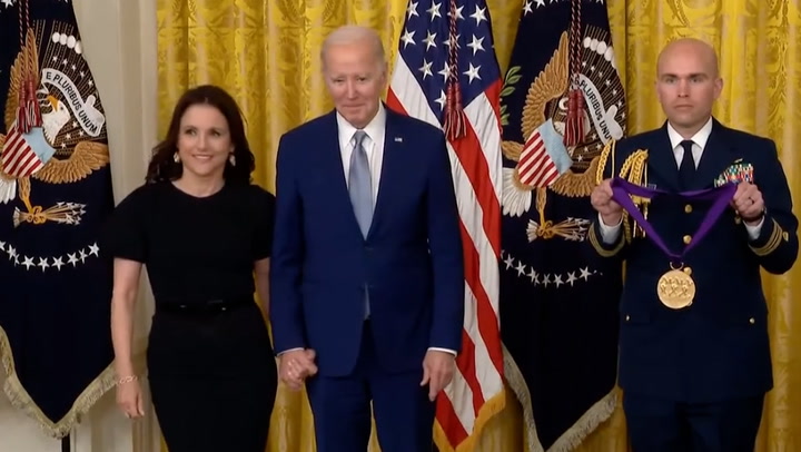 President Biden presents National Medal of Arts to Julia Louis-Dreyfus
