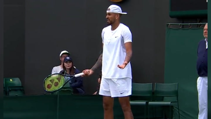 Nick Kyrgios calls Wimbledon line judge a ‘snitch’ with ‘no fans’ in opening match