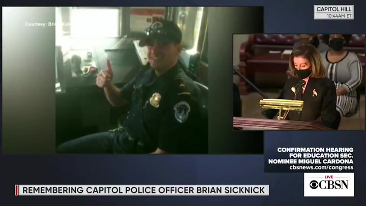 Nancy Pelosi commemorates fallen officer Brian Sicknick