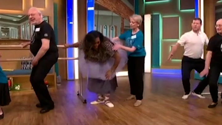 Alison Hammond falls over wearing a tutu during ballet dance session on This Morning