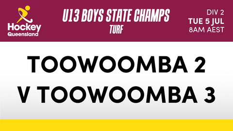 5 July - Hockey Qld U13 Boys State Champs - Day 3 - Toowomba 2 V Toowomba 3