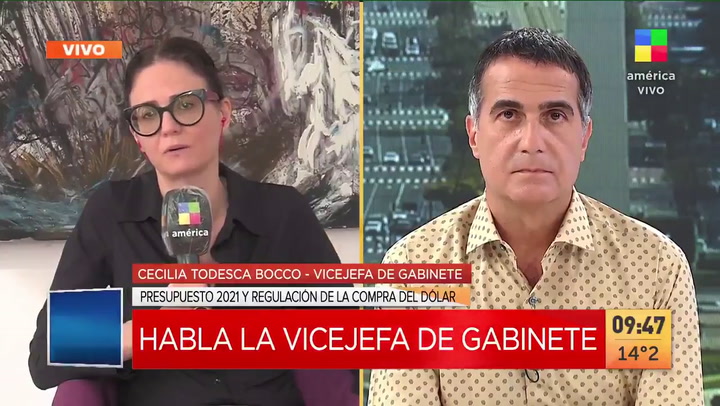 Momento tenso durante una entrevista de Antonio Laje con Cecilia Todesca - Fuente: América TV