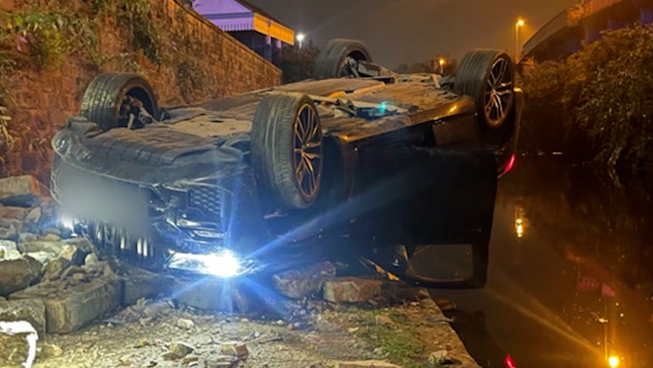 Drink driver ploughs through brick wall onto canal path after night out