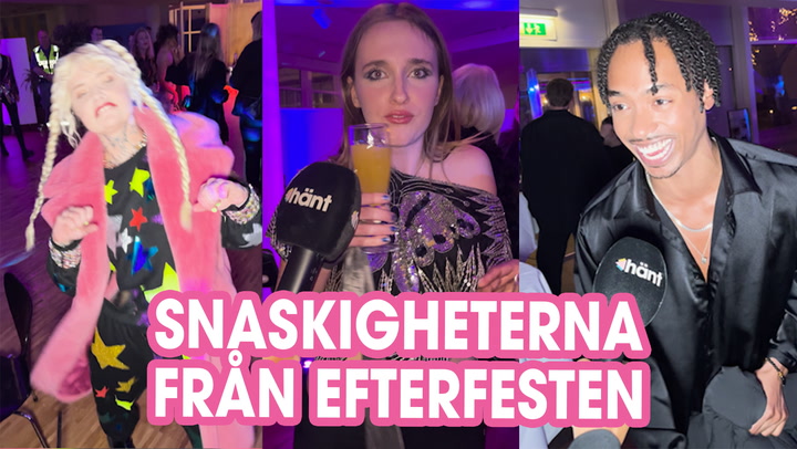 Här dyker Gunilla Perssons dotter Erika upp på Melodifestivalens efterfest