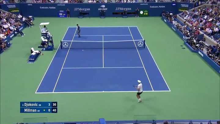 Resumen del partido de cuartos entre Djokovic y Millman – Fuente: US Open