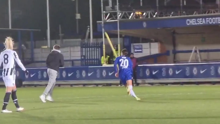 Chelsea Women's star Sam Kerr knocks male pitch invader to the ground
