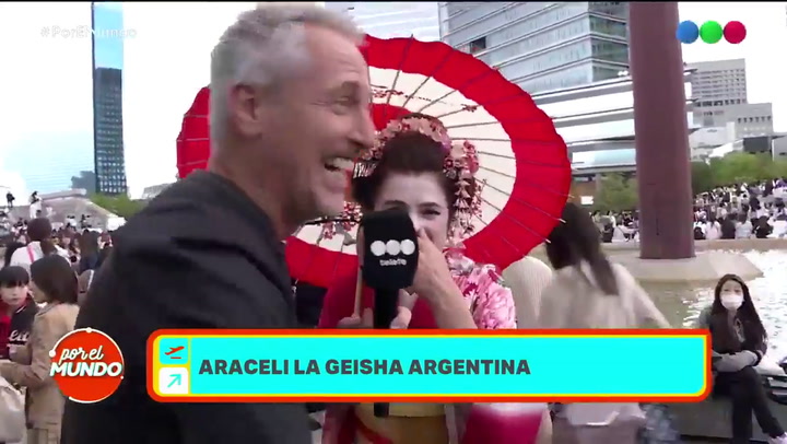 Araceli González se vistió de geisha en Japón - Fuente: Telefé