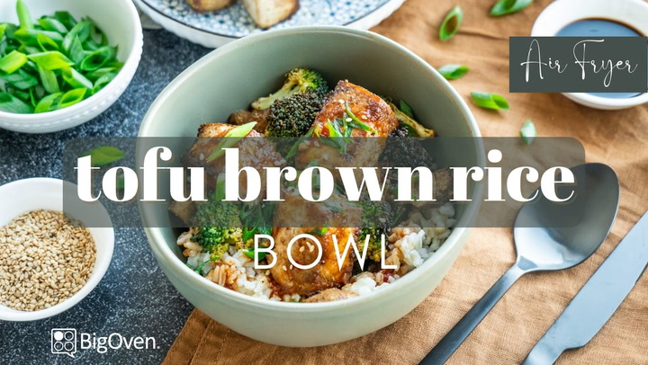 Air Fryer Tofu and Brown Rice Bowl