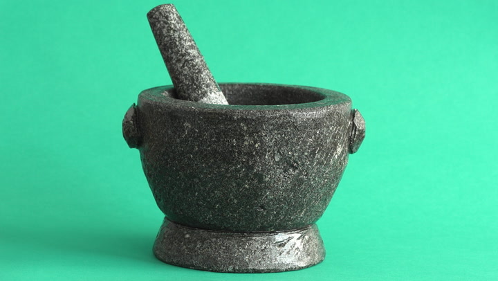 Traditional Basalt Mortar and Pestle from Mexico, 'Taste of Tradition