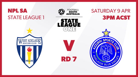 9 April - NPL SA State League 1 - Round 7 - West Adelaide v Adelaide Blue Eagles