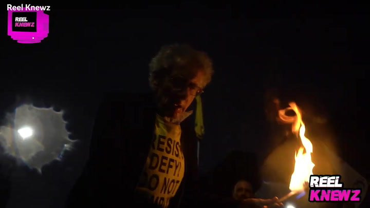 Piers Corbyn breathes fire at Downing Street anti-lockdown protest