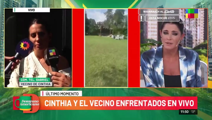 Cinthia Fernández y su vecino se cruzaron en vivo
