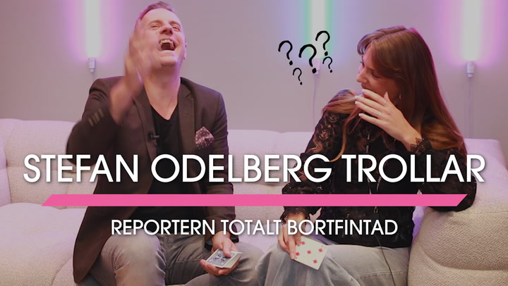 Stefan Odelberg trollar – reportern totalt bortfintad