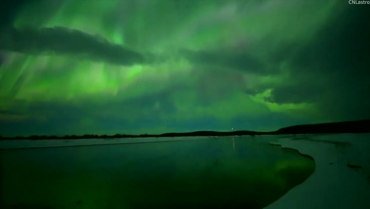 Amazing footage shows real-time walk under Northern Lights in Alaska
