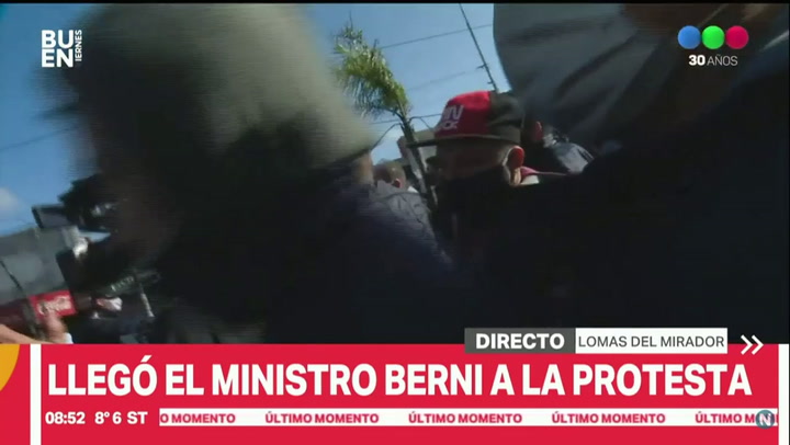 Berni en la protesta de Lomas del Mirador - Fuente: Telefe