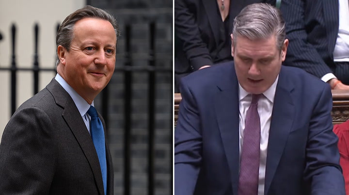 Starmer says Sunak had to 'peel' Cameron away from 'seven years of exile in a Shepard's hut'
