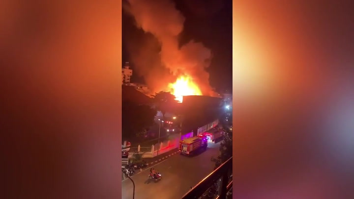Fire tears through warehouses in northern Thailand