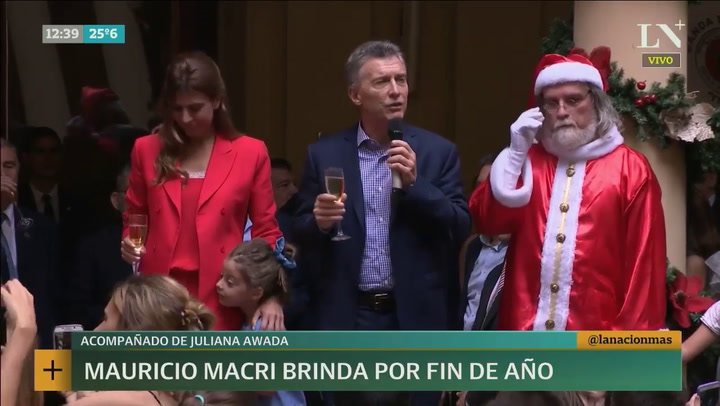 Mauricio Macri y Juliana Awada hicieron el brindis navideño en la Casa Rosada