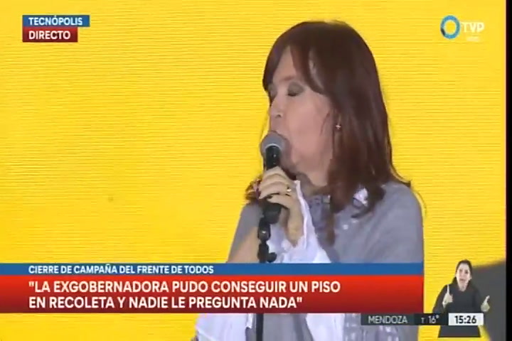 La crítica de Cristina Kirchner a María Eugenia Vidal