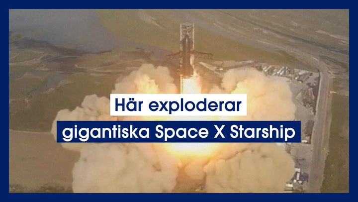 Här exploderar gigantiska Space X Starship