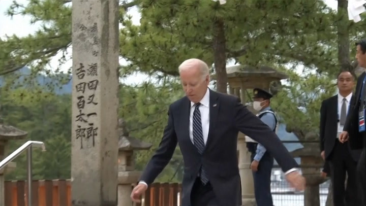 Joe Biden stumbles on steps during G7 visit in Japan