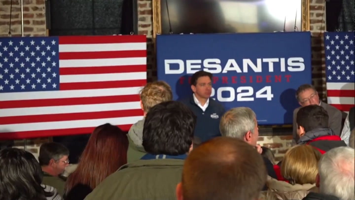 DeSantis deflects Iowa resident's question on gun control day after Perry shooting
