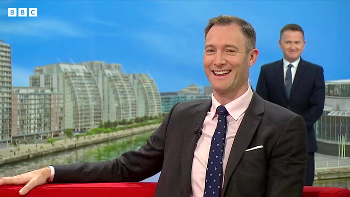 'Eager' BBC weather reporter awkwardly steps into back of live shot