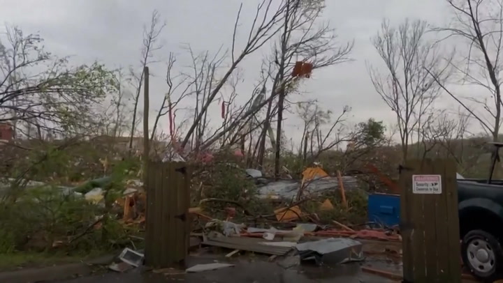 At least four dead as series of tornados tear through midwest states