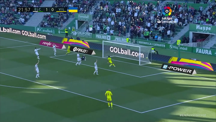 Gol de Gerard Moreno (1-1) en el Elche 3-1 Villarreal