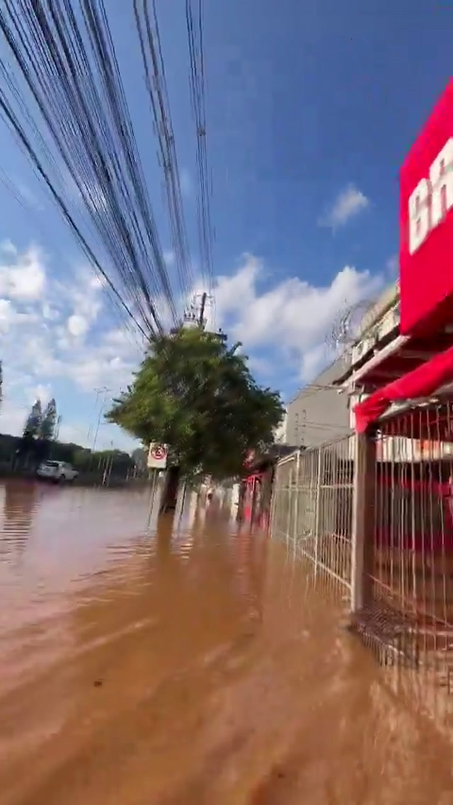 Inundaciones en los alrededores del Beira Río, el estadio del Inter