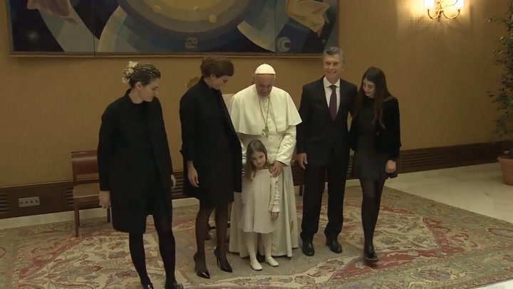 El Papa Francisco y la familia Macri en el Vaticano