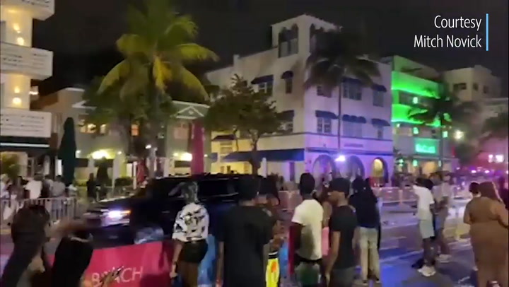 Tiroteo en Ocean Drive: el video que muestra a la multitud que huyó en medio del caos