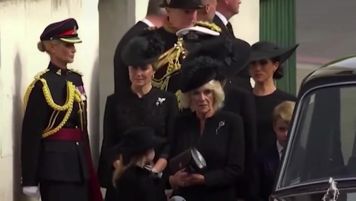 Duchess of Sussex offers comforting smile to niece Princess Charlotte during Queen's funeral