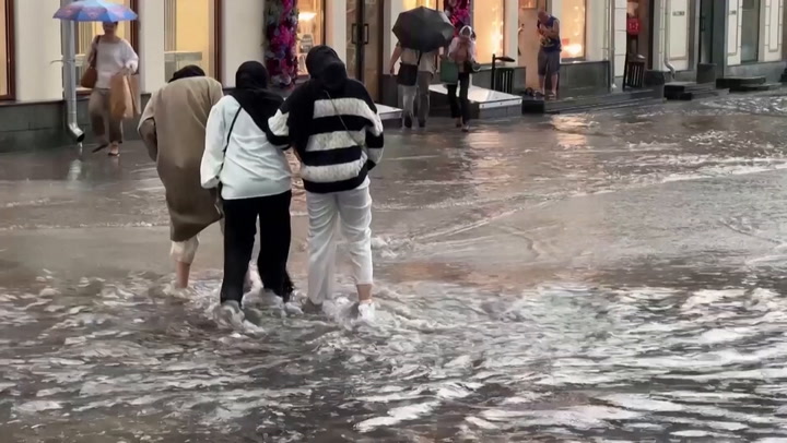 Moscow streets turn into rivers after extreme flash floods