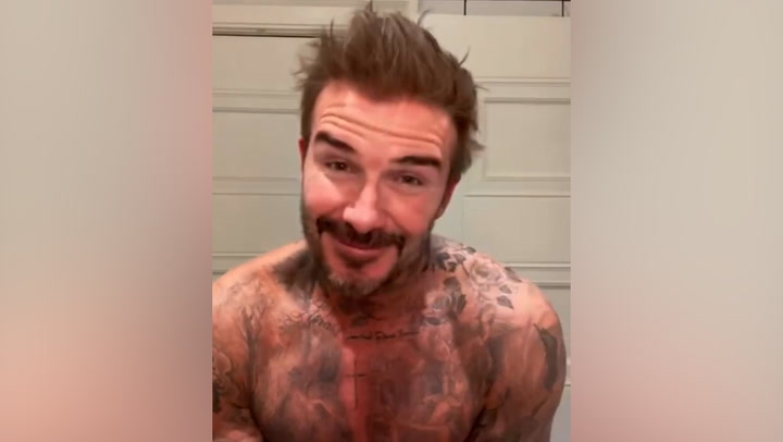 Topless David Beckham takes over Victoria's Instagram to showcase his skincare regime