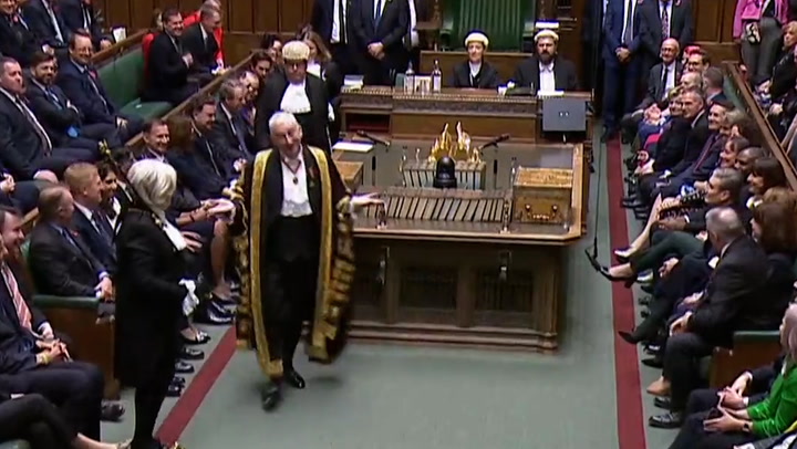 Lindsay Hoyle's shuffle draws laughs from MPs at State Opening of Parliament