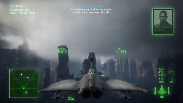 El modo de vuelo convencional del Ace Combat 7 - Fuente: YouTube