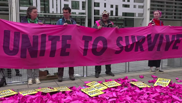 The Big One: Hundreds of protesters bang instruments as they descend on Home Office