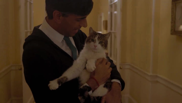 Rishi Sunak Shares Bizarre Home Alone-inspired Video At No 10 Featuring Larry The Cat